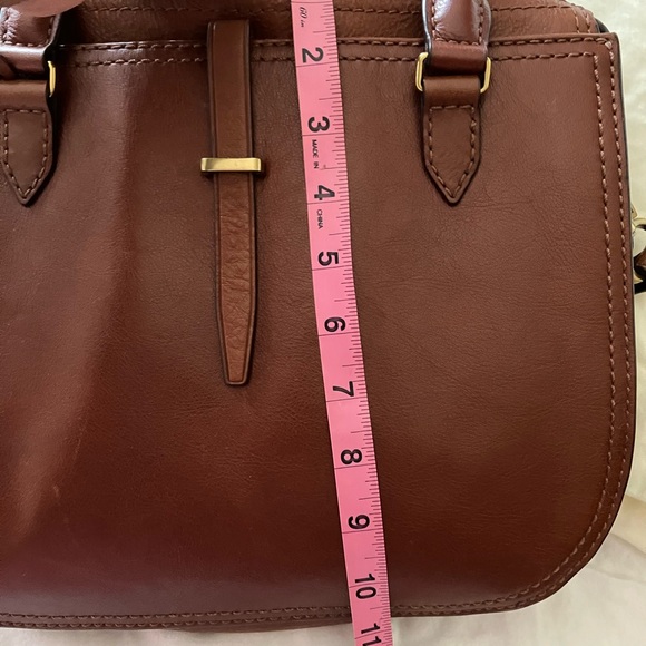 Fossil Rich Brown Leather Satchel - Picture 2 of 7